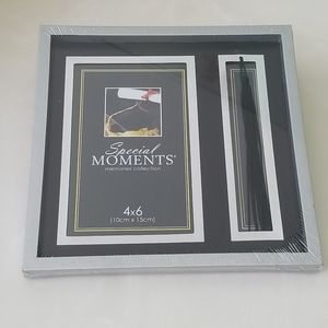 NEW Graduation TRIO Silver Photo FRAME w Tassel; Bear GiftCard Holder; 5" Button